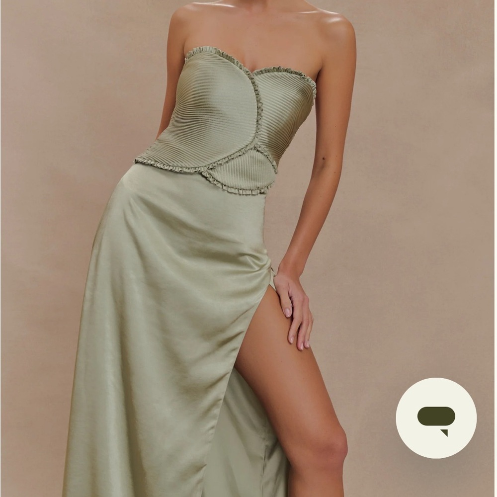 Meshki Strapless Sage Dress